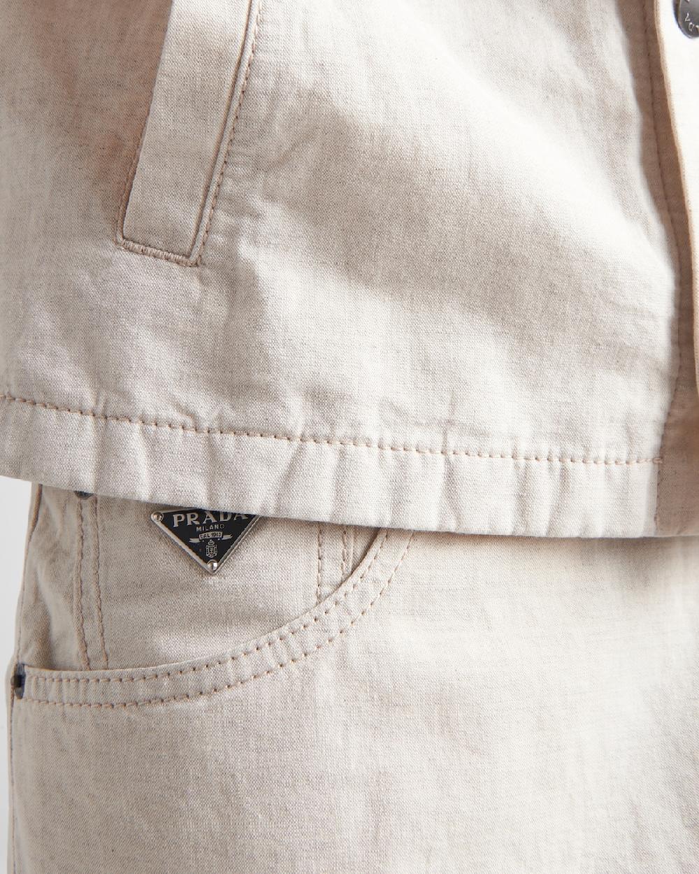 Prada Pantalones Vaqueros De Cambray Con Cinco Bolsillos