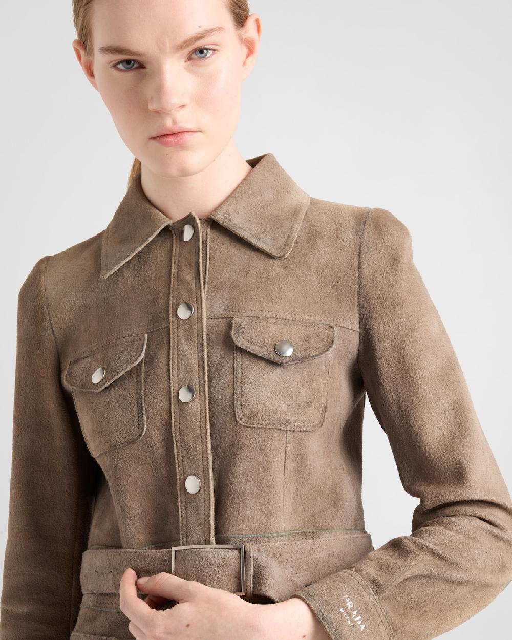 Prada Abrigo De Ante