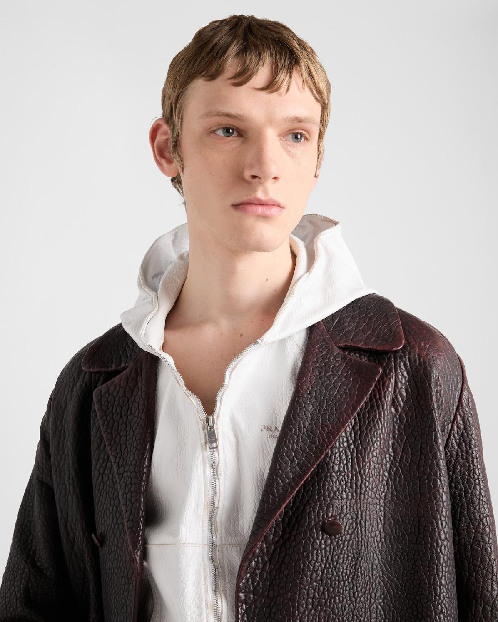 Prada Abrigo De Botonadura Doble En Napa