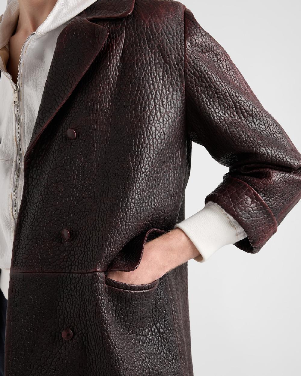 Prada Abrigo De Botonadura Doble En Napa