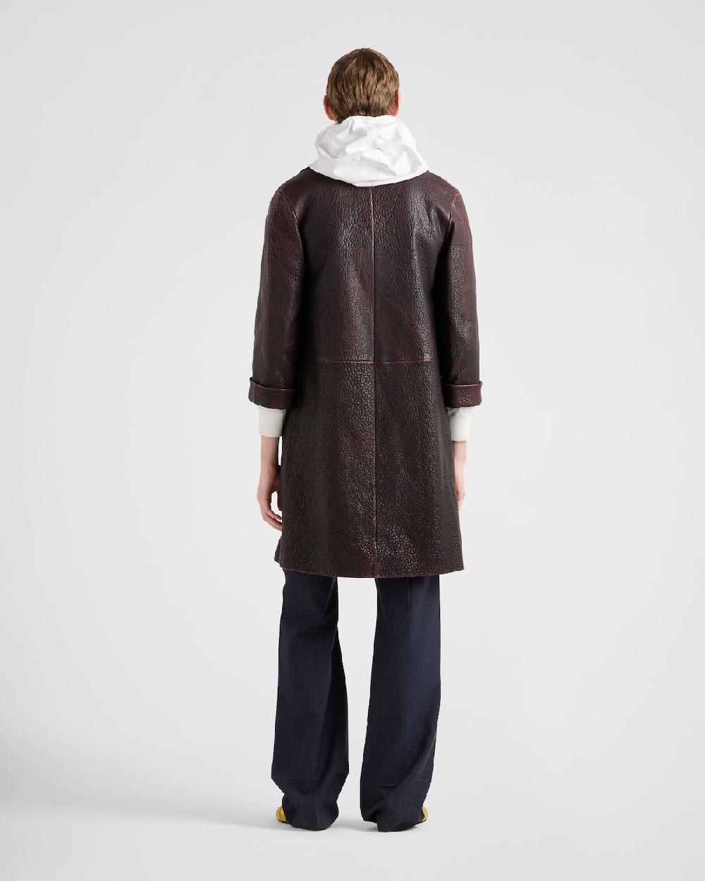 Prada Abrigo De Botonadura Doble En Napa