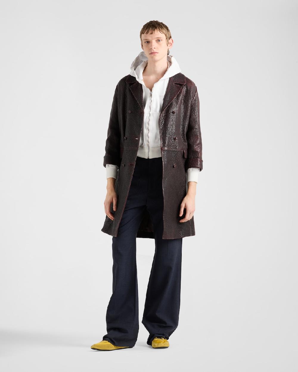 Prada Abrigo de botonadura doble en napa