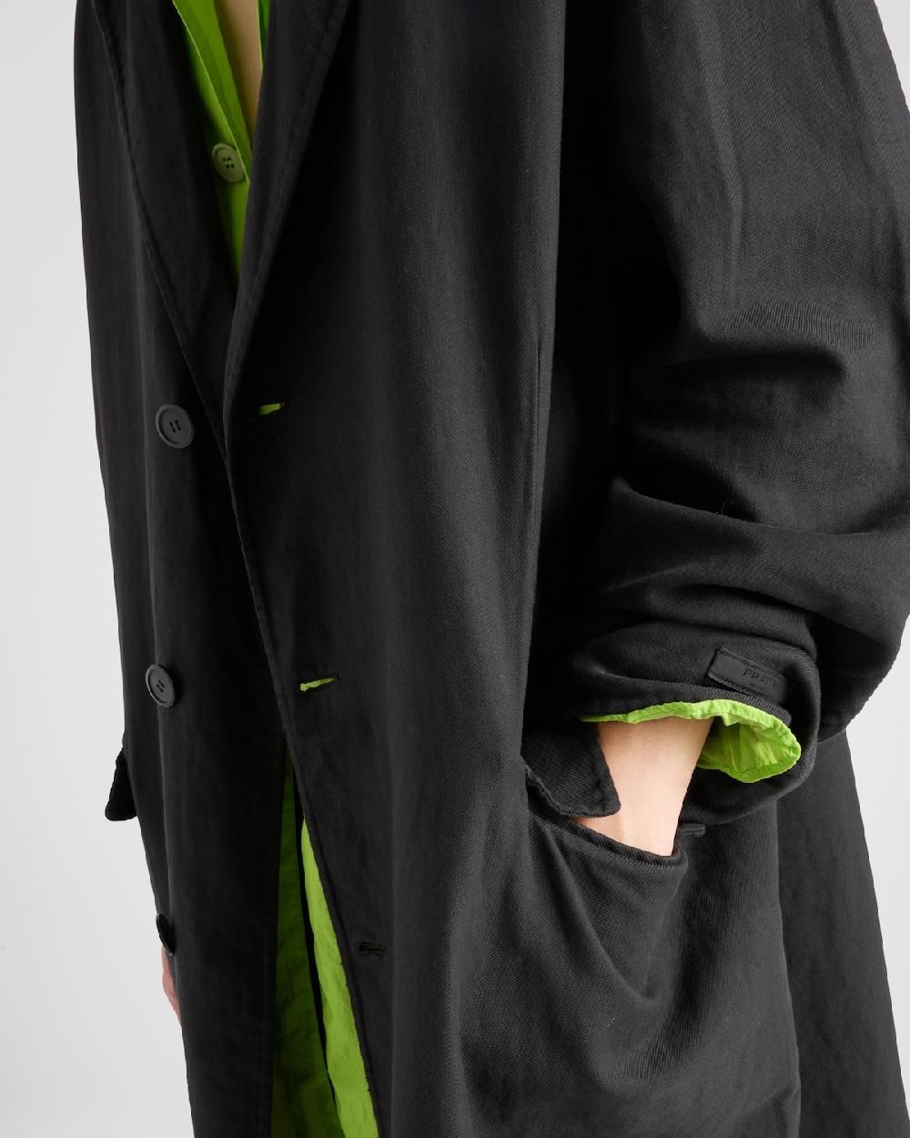 Prada Abrigo De Botonadura Simple De Algodón