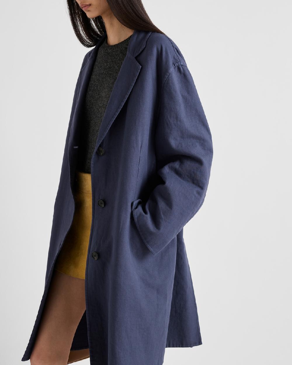 Prada Abrigo De Botonadura Simple De Algodón Doble