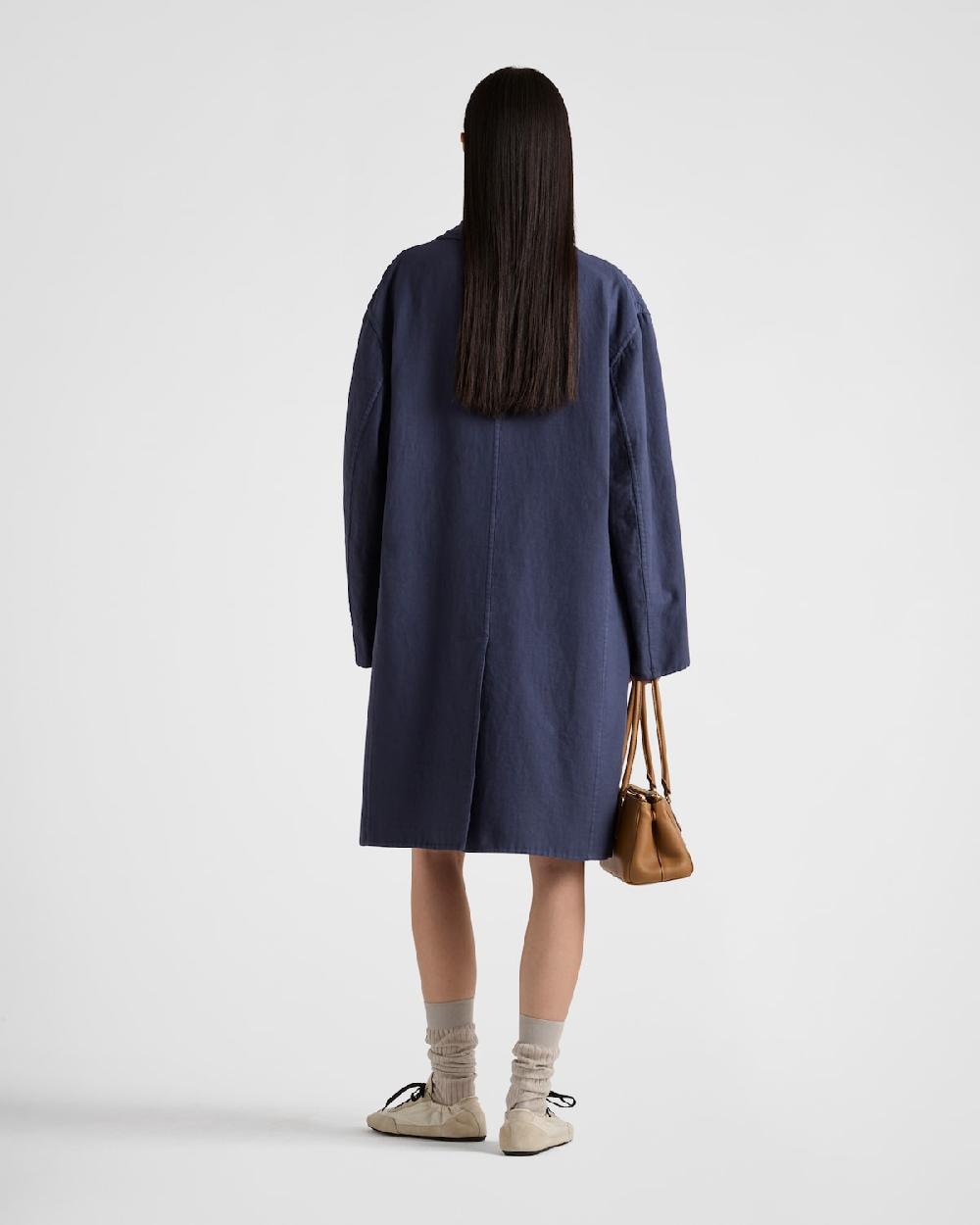 Prada Abrigo De Botonadura Simple De Algodón Doble