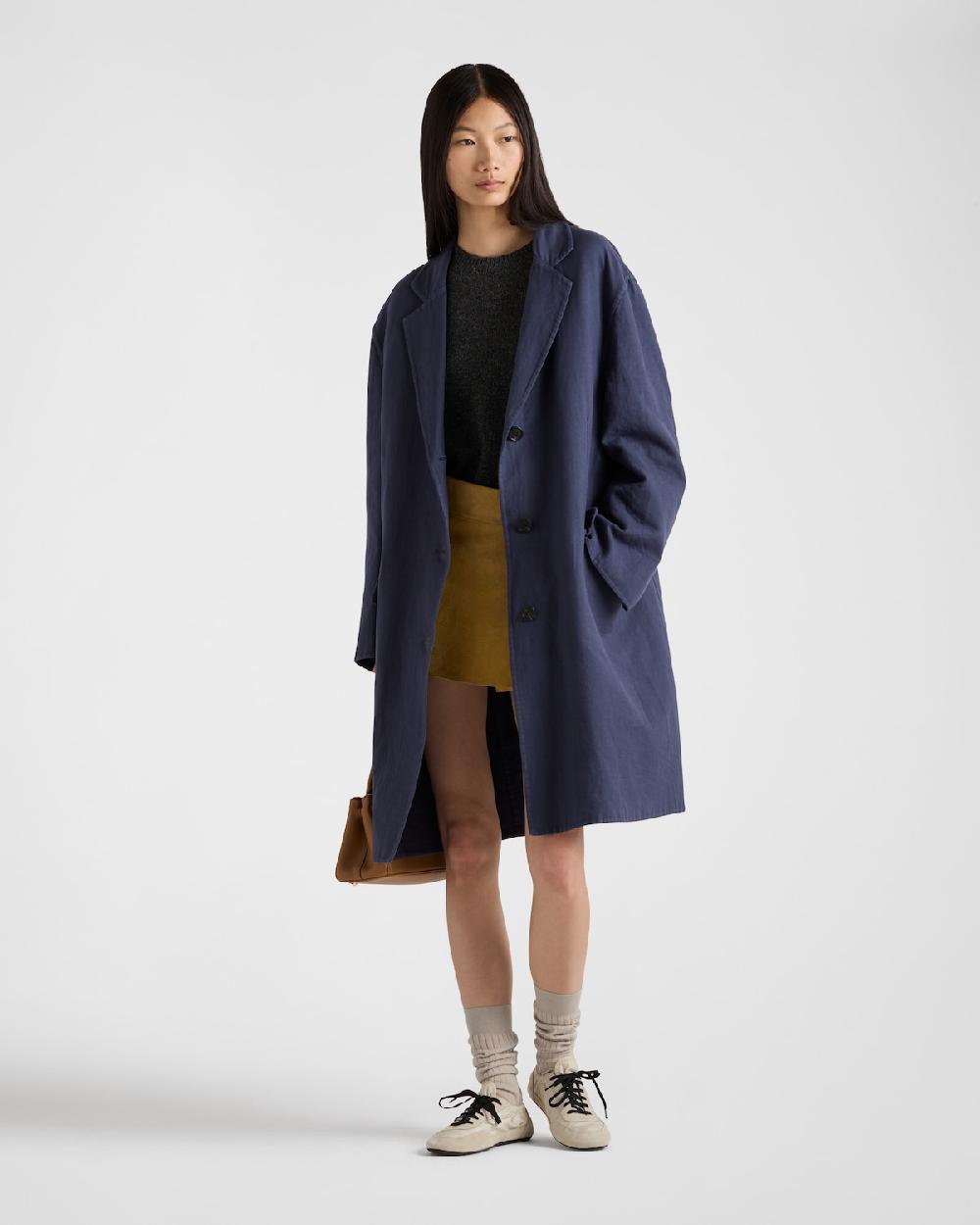 Prada Abrigo de botonadura simple de algodón doble