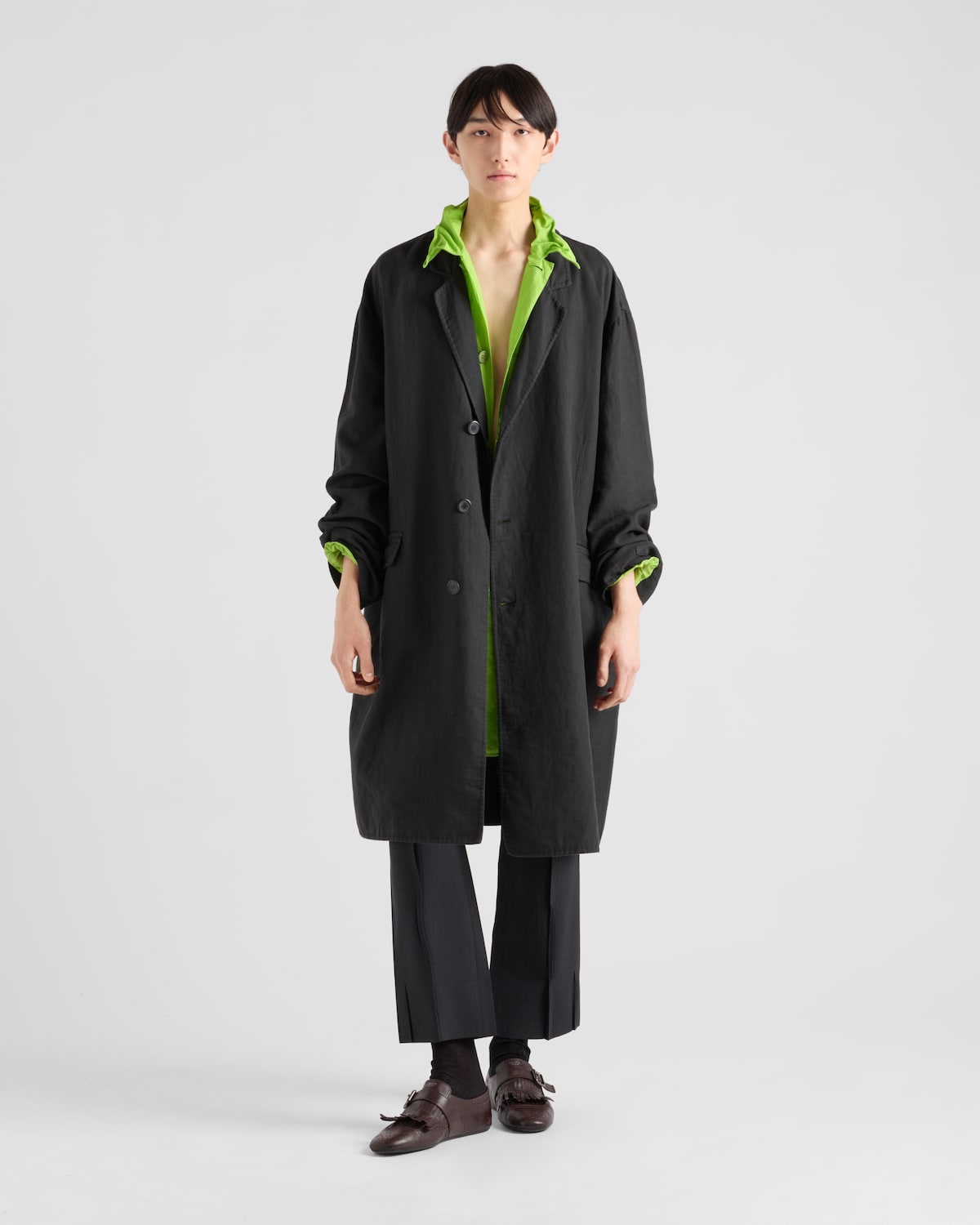 Prada Abrigo de botonadura simple de algodón