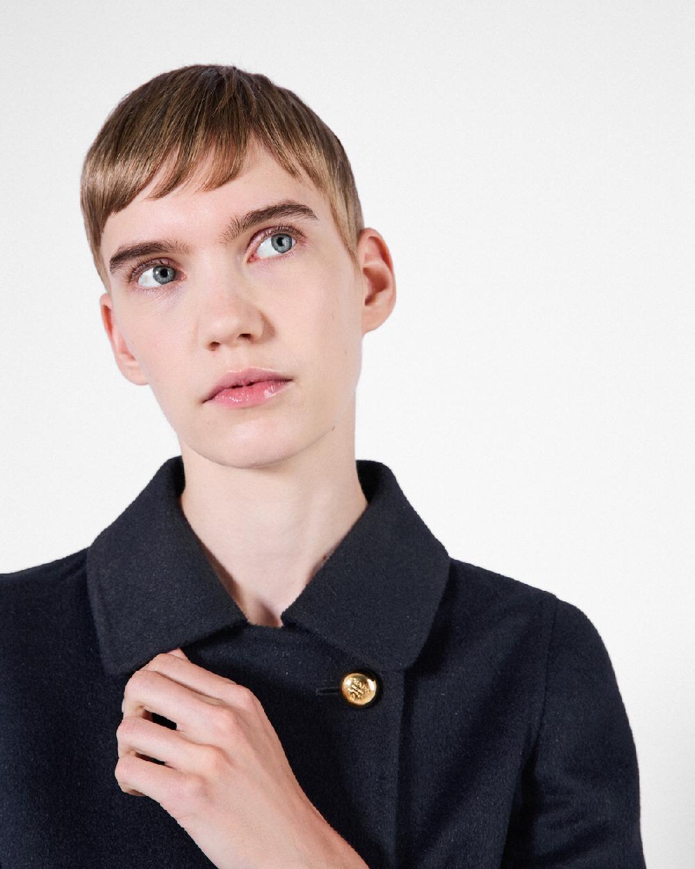 Prada Abrigo De Cashgora De Botonadura Doble