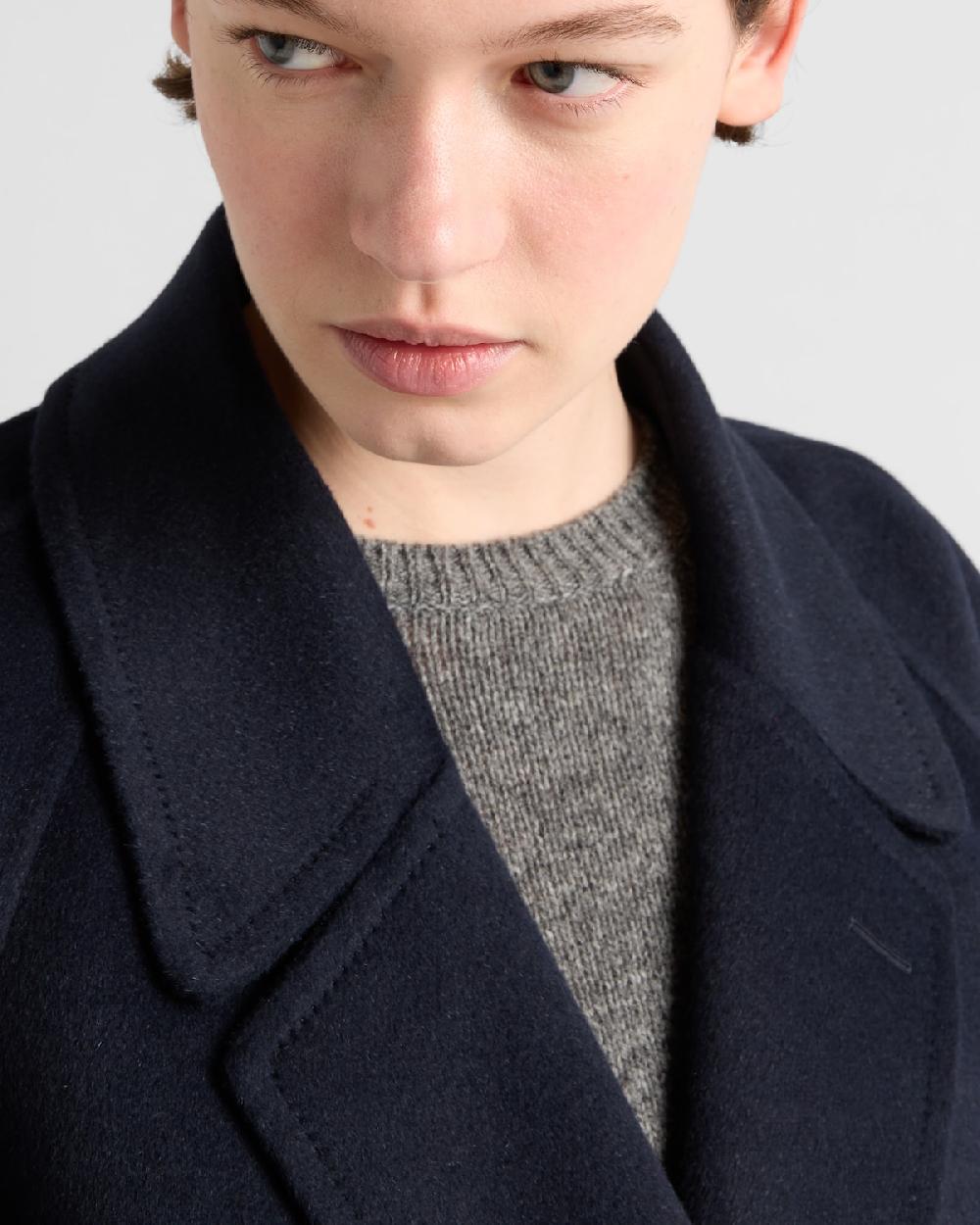 Prada Abrigo De Cashgora De Botonadura Doble