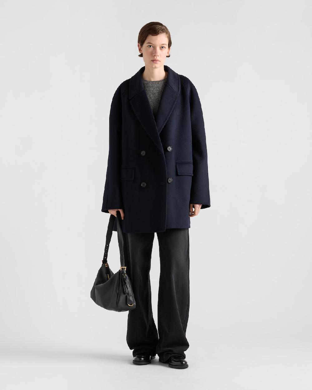 Prada Abrigo de cashgora de botonadura doble