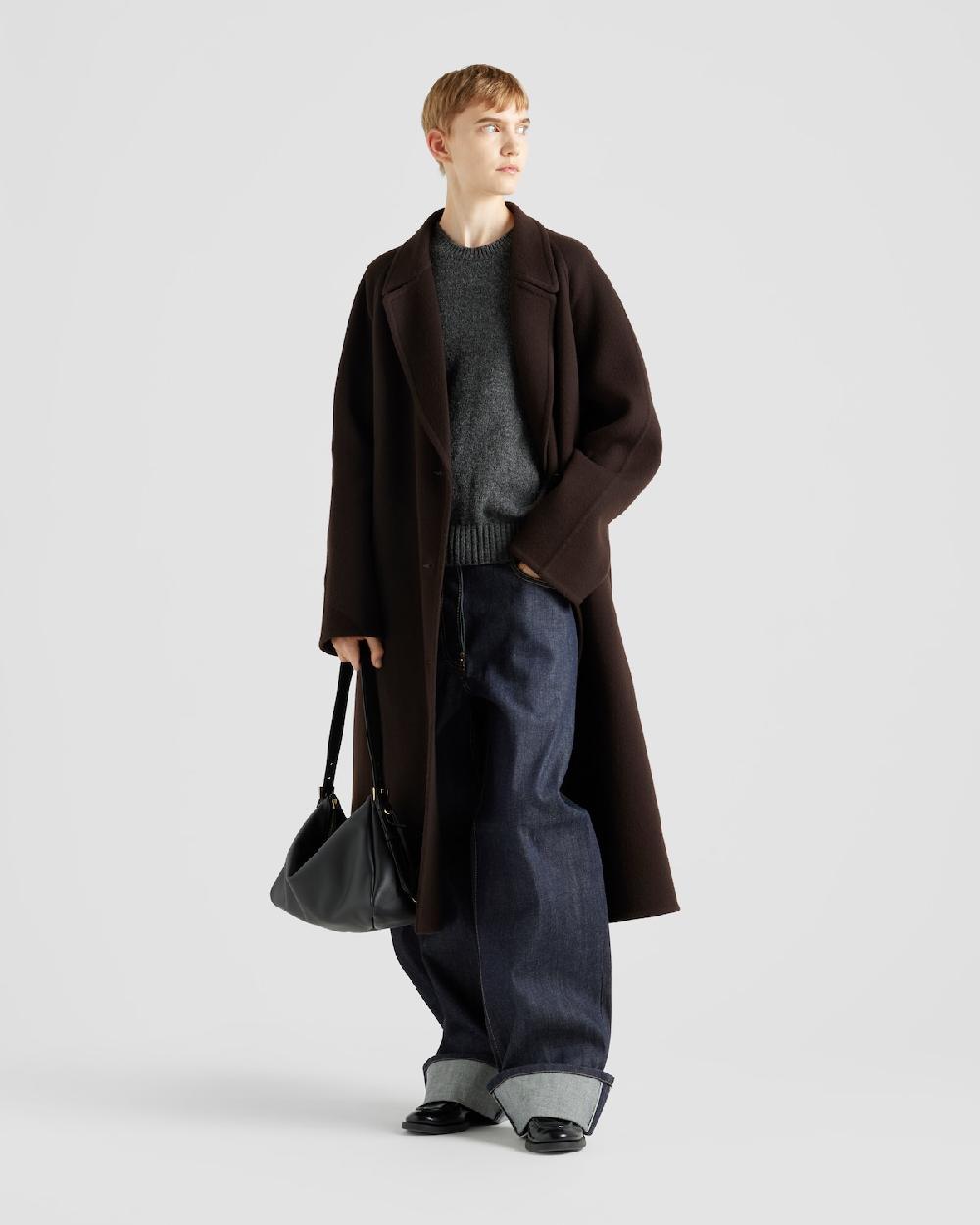 Prada Abrigo de cashgora de botonadura simple