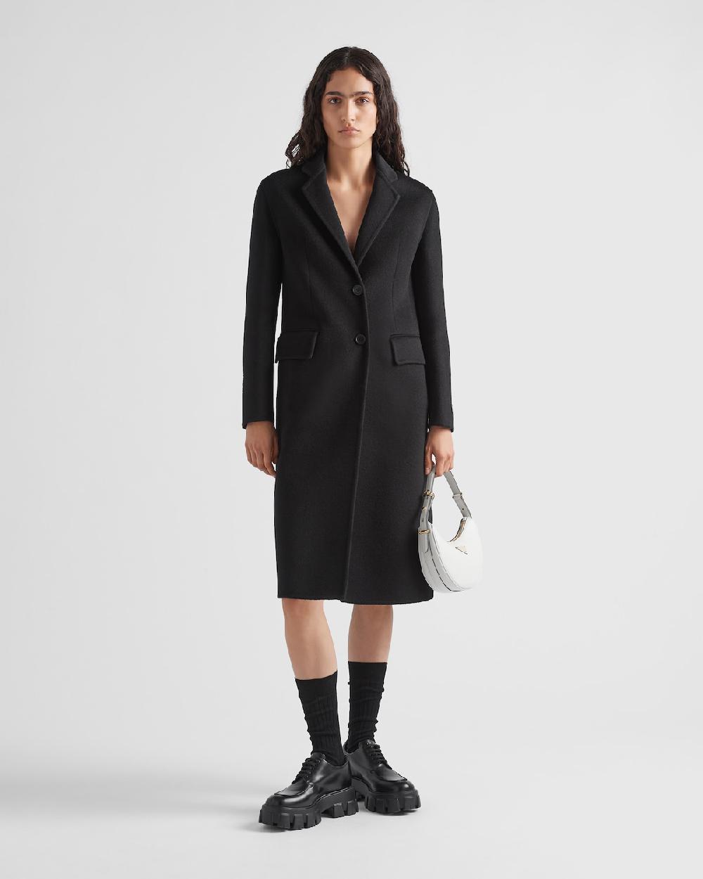 Prada Abrigo de cashgora de botonadura simple