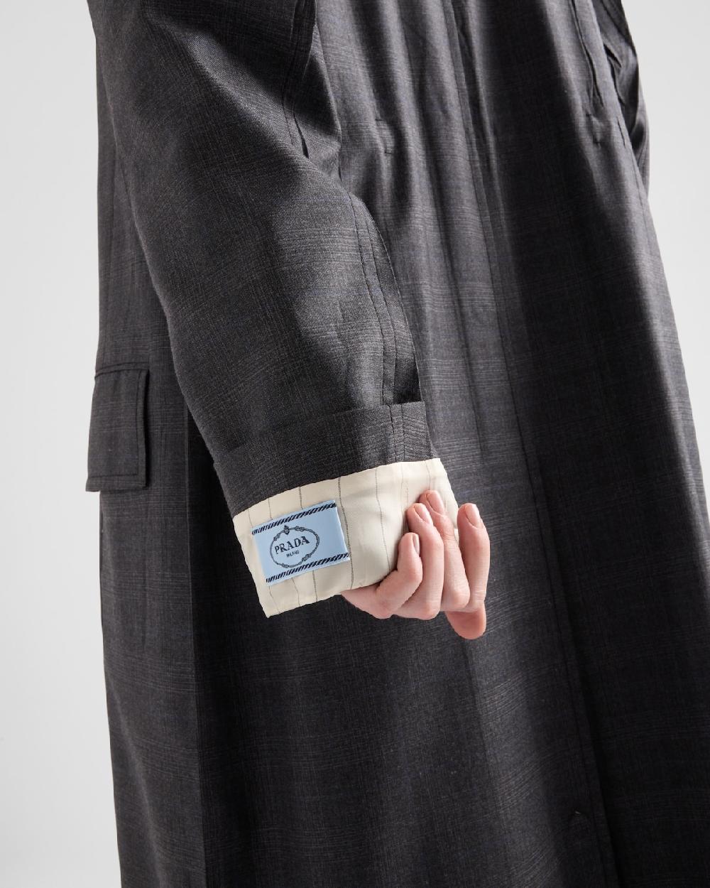 Prada Abrigo De Lana De Botonadura Simple