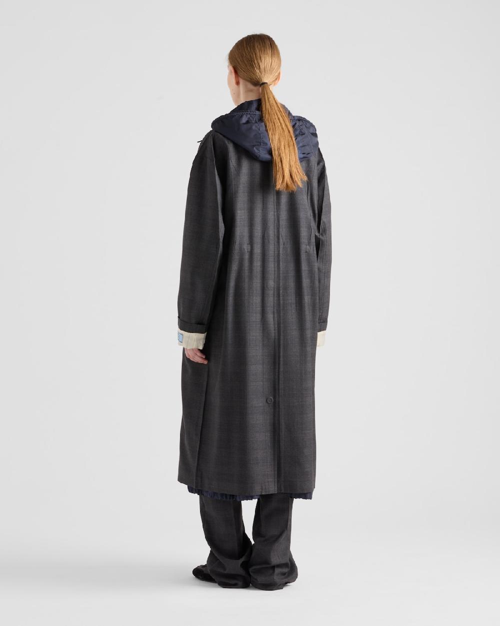 Prada Abrigo De Lana De Botonadura Simple