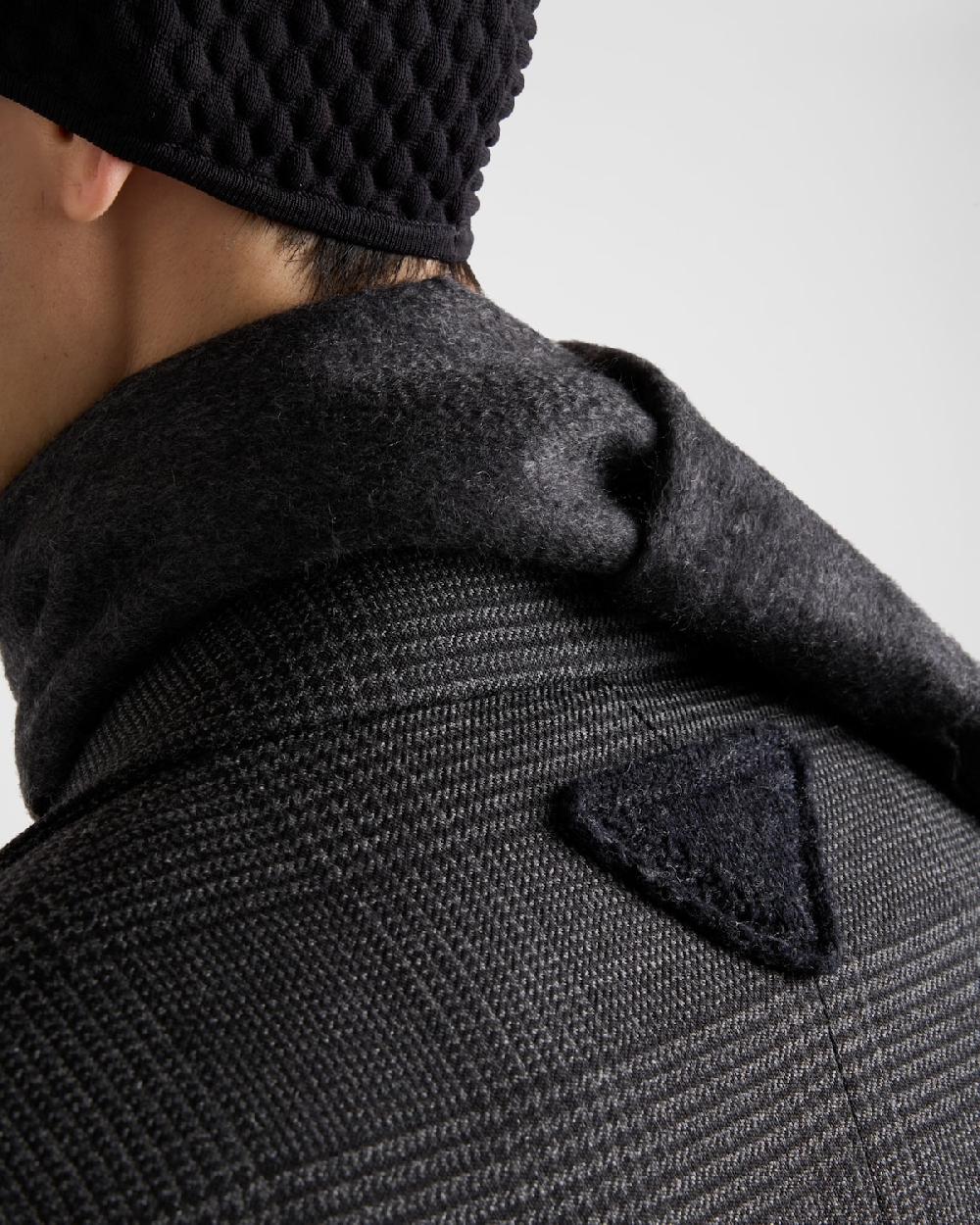 Prada Abrigo De Lana De Botonadura Simple