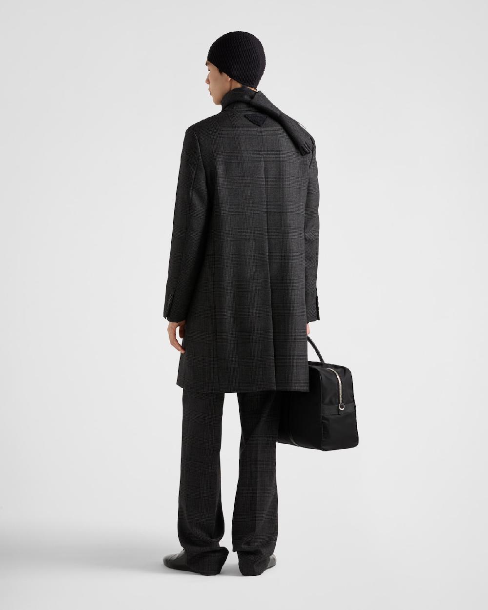 Prada Abrigo De Lana De Botonadura Simple