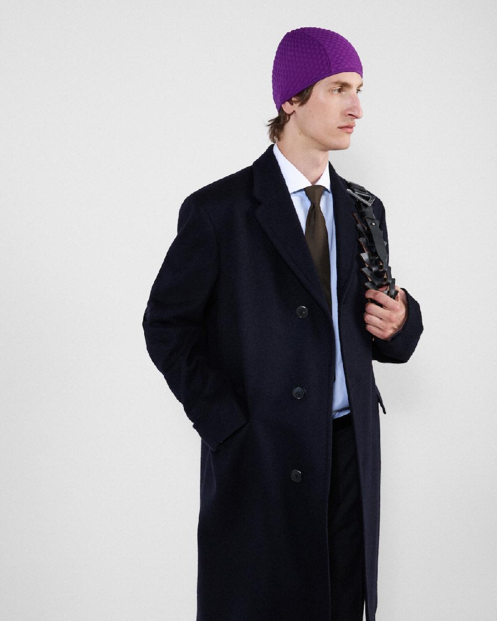 Prada Abrigo De Lana De Botonadura Simple