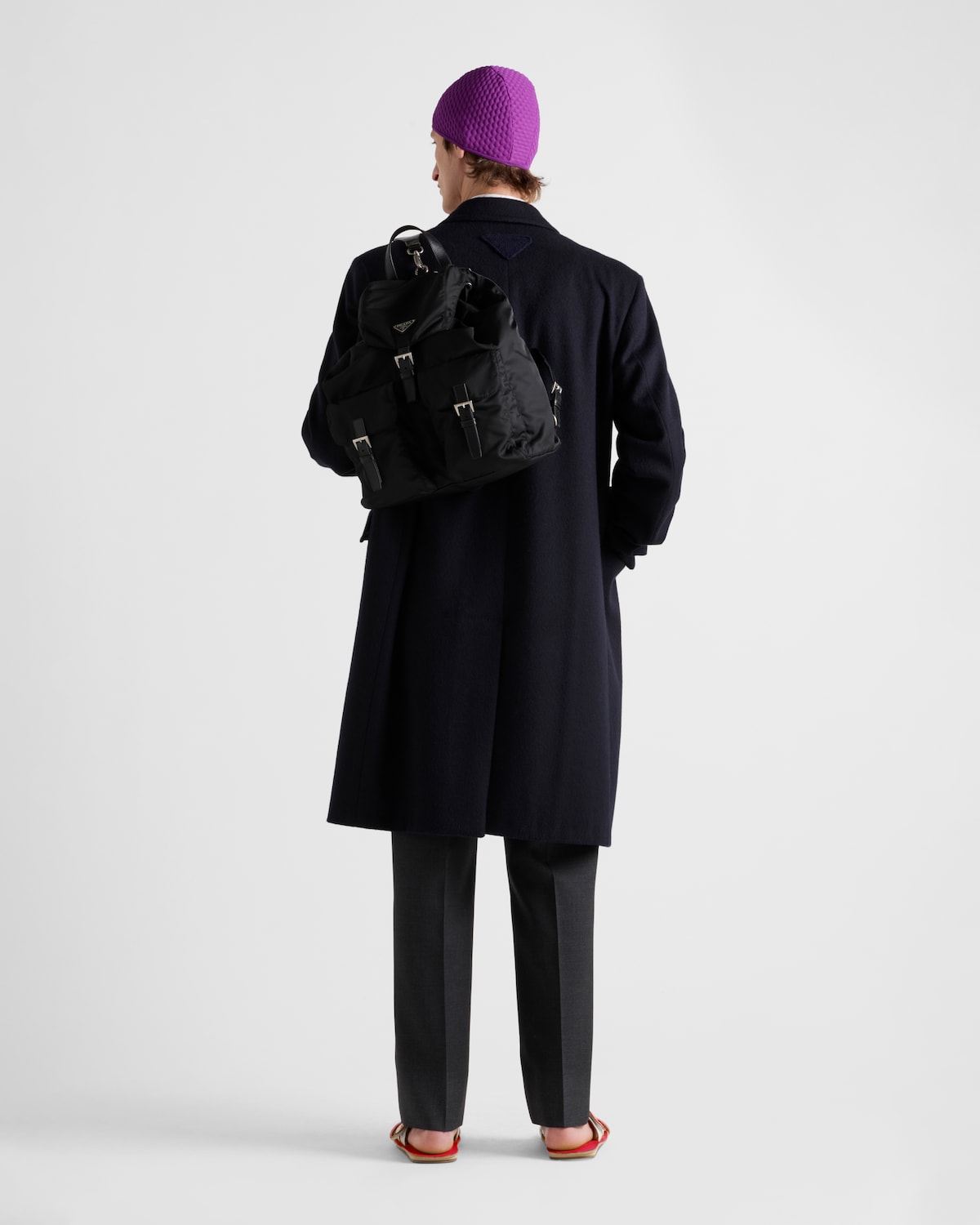 Prada Abrigo De Lana De Botonadura Simple