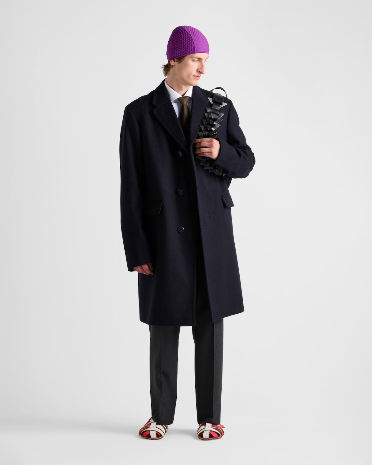 Prada Abrigo de lana de botonadura simple