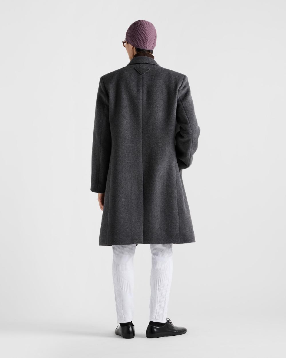 Prada Abrigo De Lana De Botonadura Simple