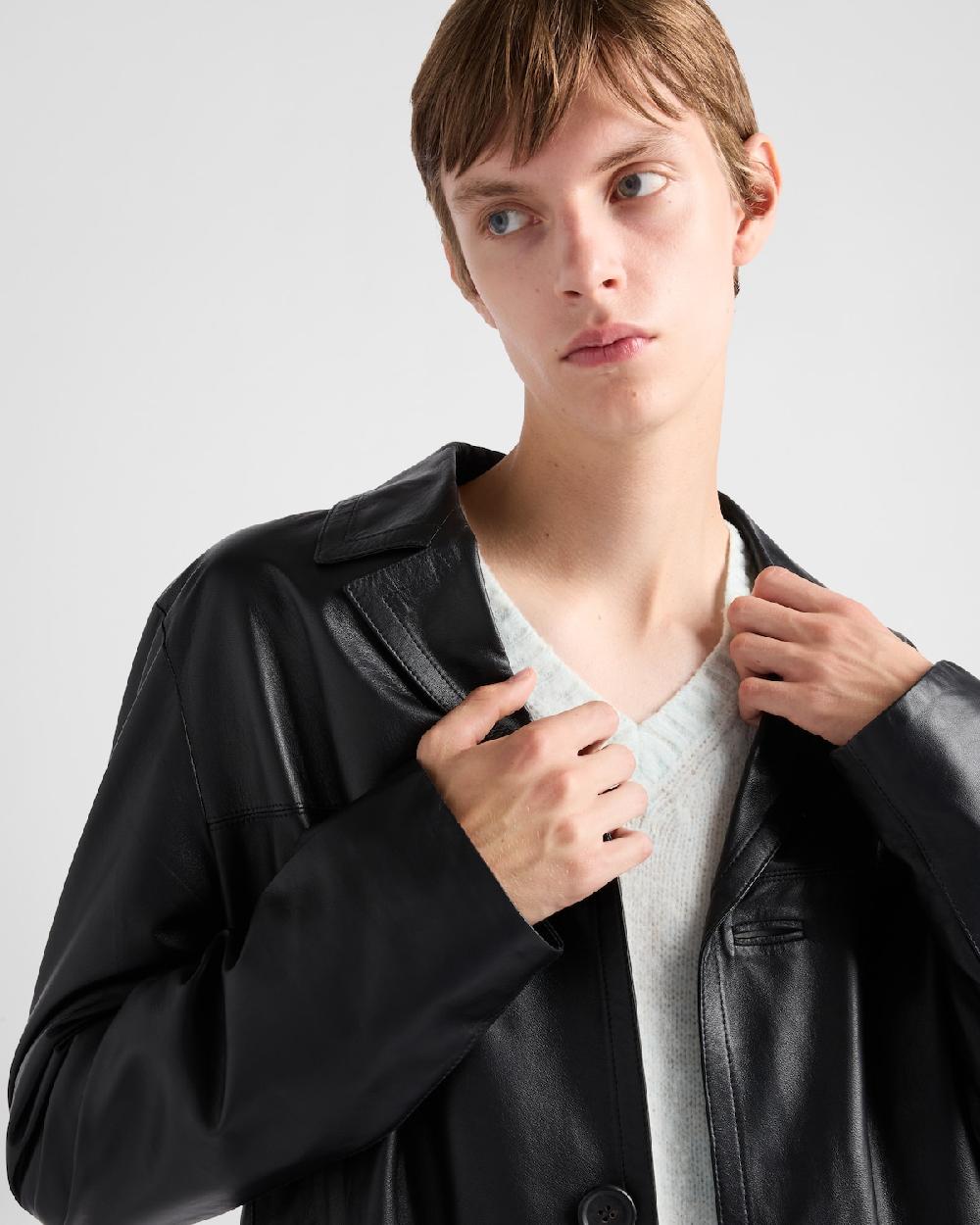 Prada Abrigo De Napa