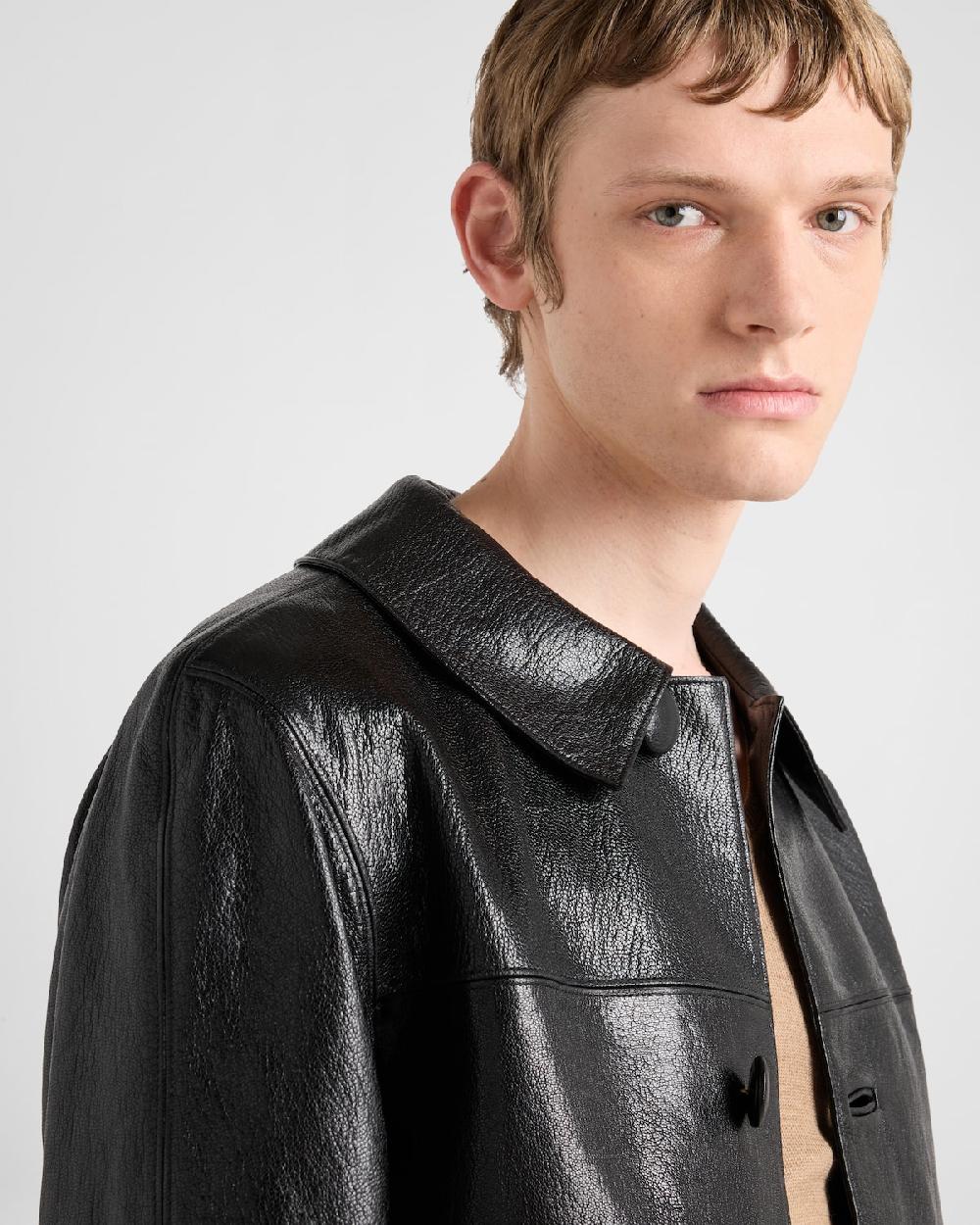 Prada Abrigo De Piel