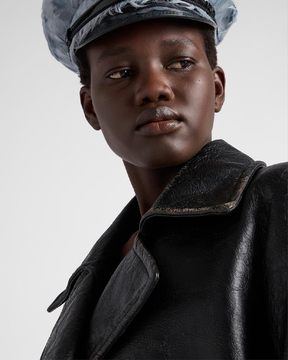 Prada Abrigo De Piel