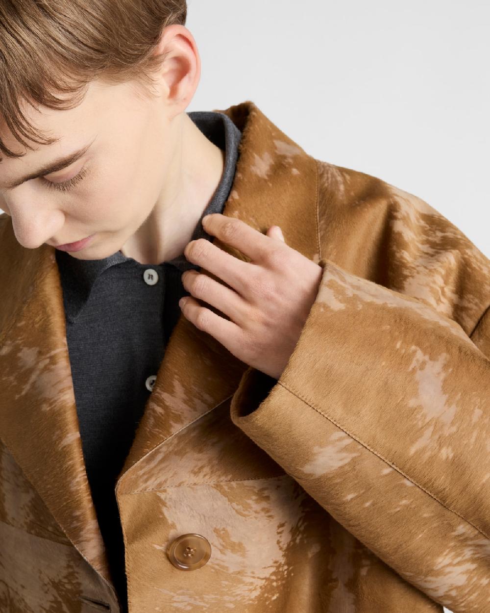 Prada Abrigo De Piel