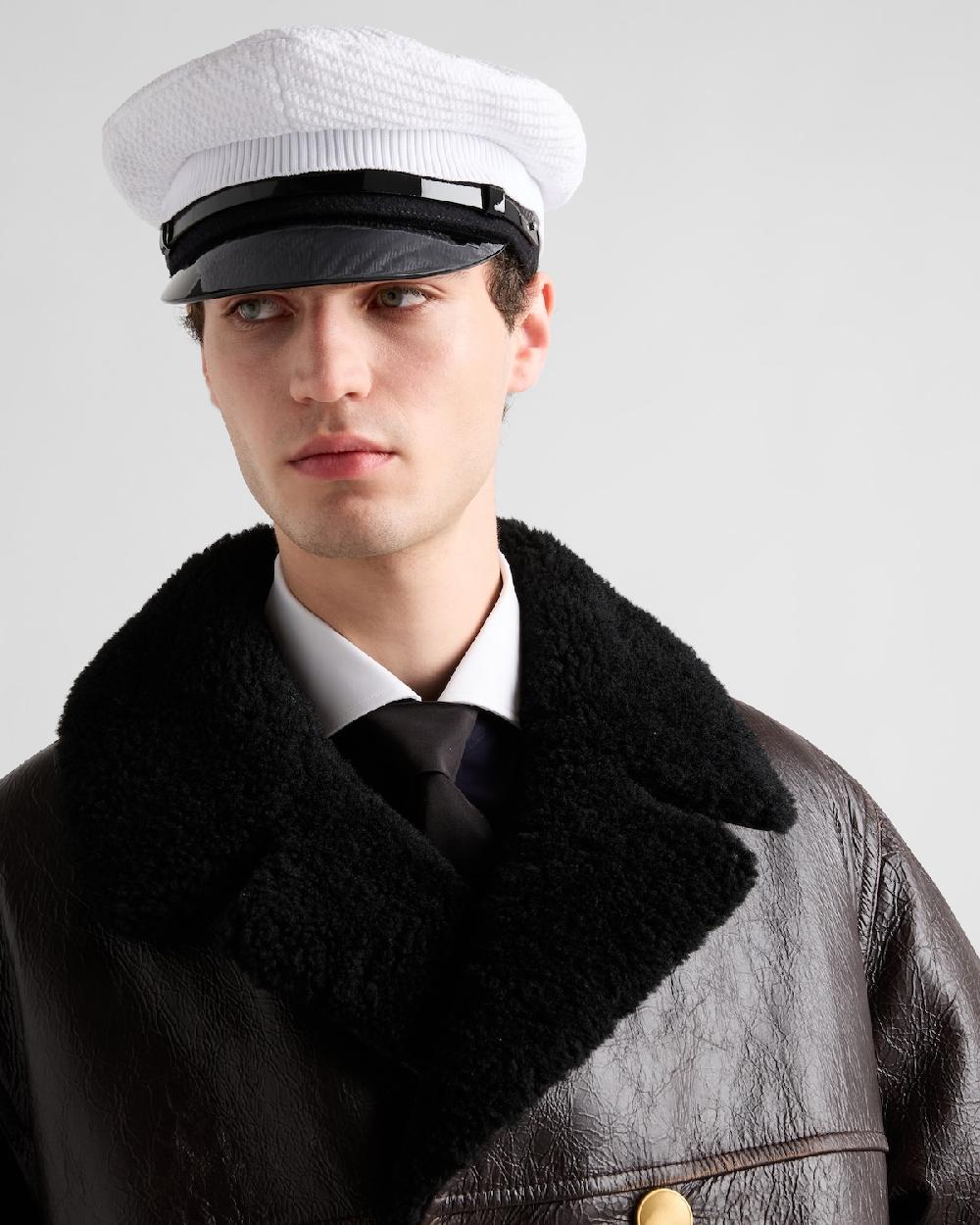 Prada Abrigo De Piel De Botonadura Doble