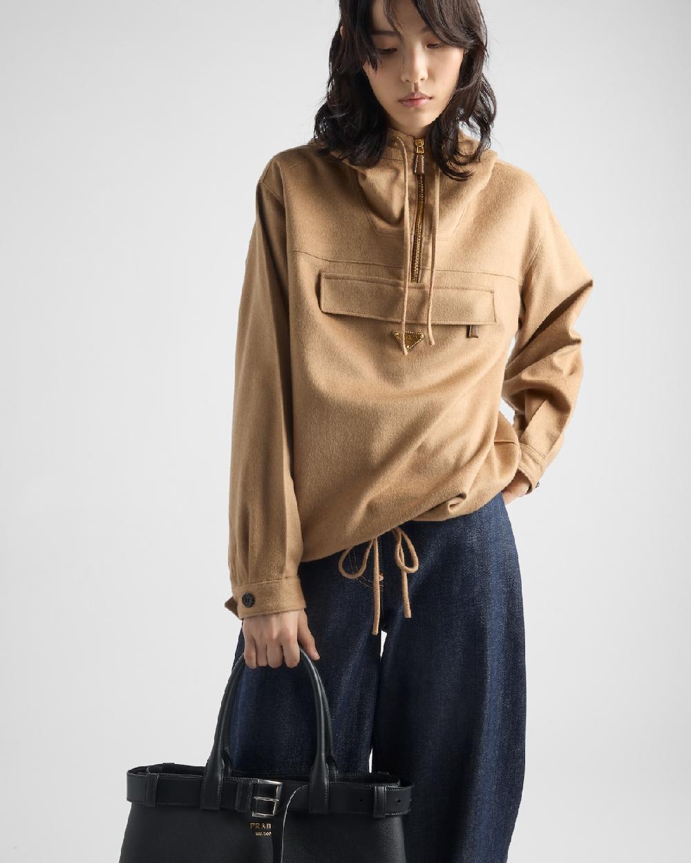 Prada Anorak De Pelo De Camello