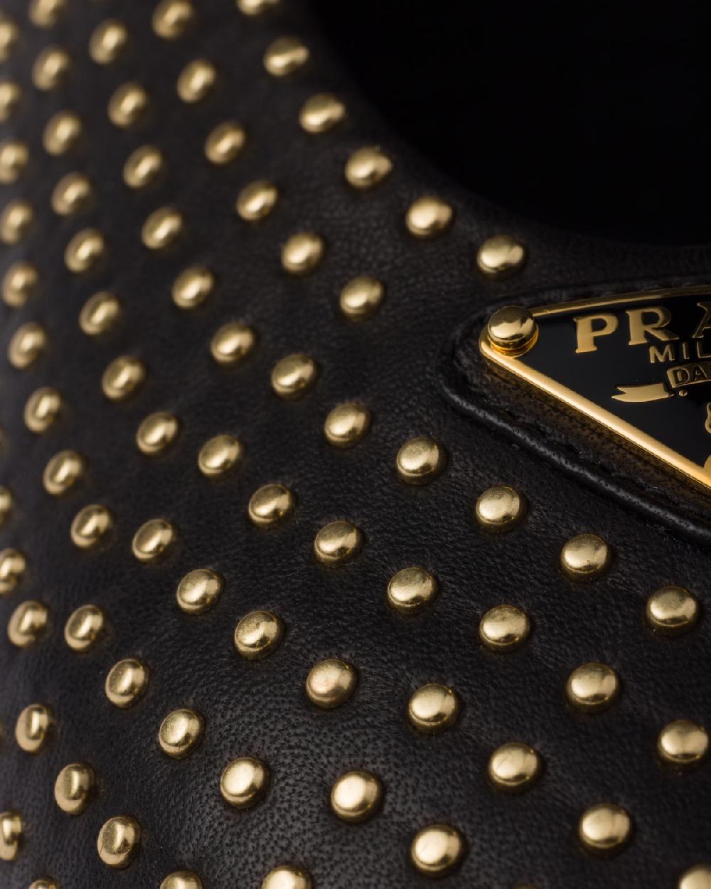 Prada Bailarinas De Napa Con Tachuelas