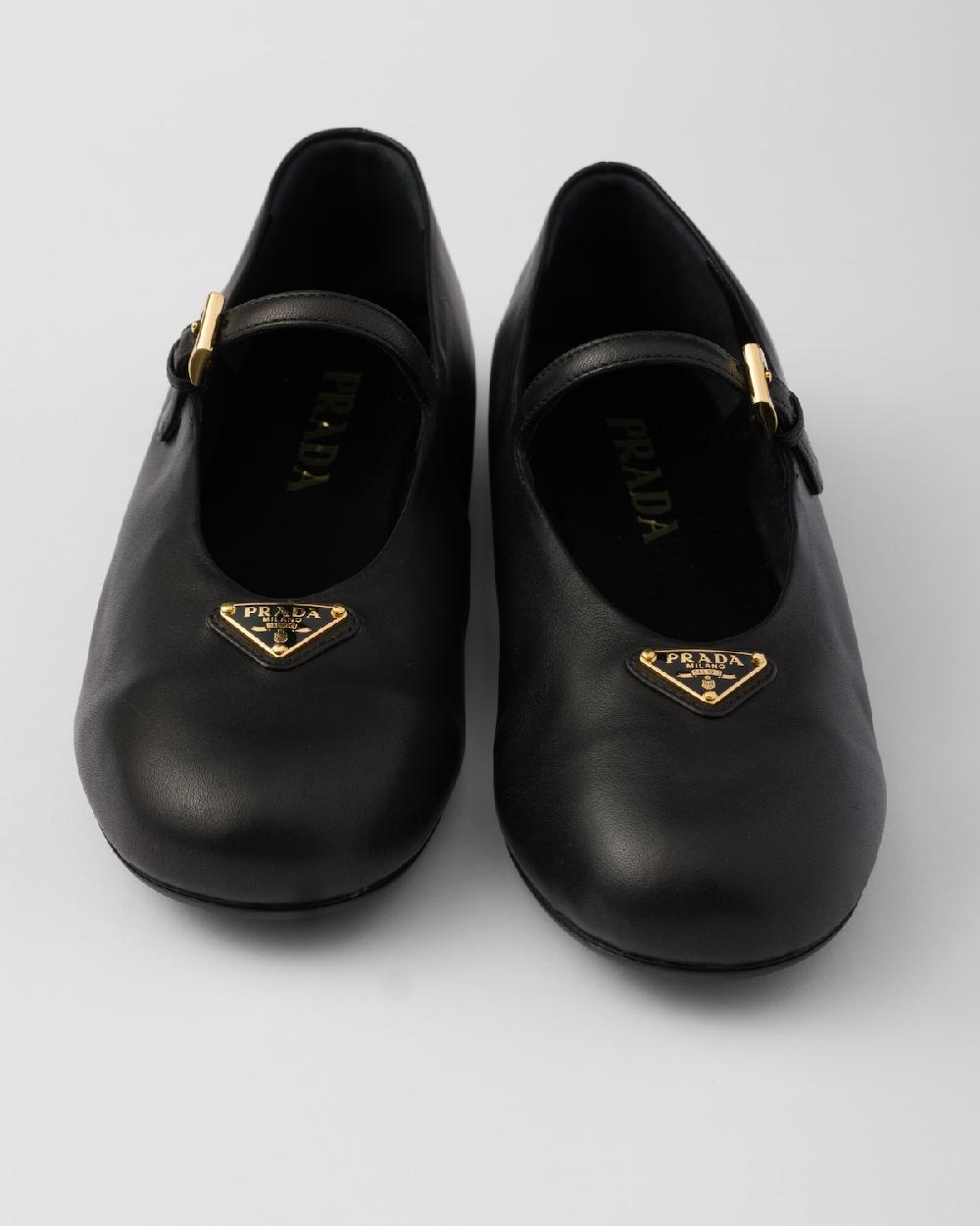 Prada Bailarinas De Piel De Napa