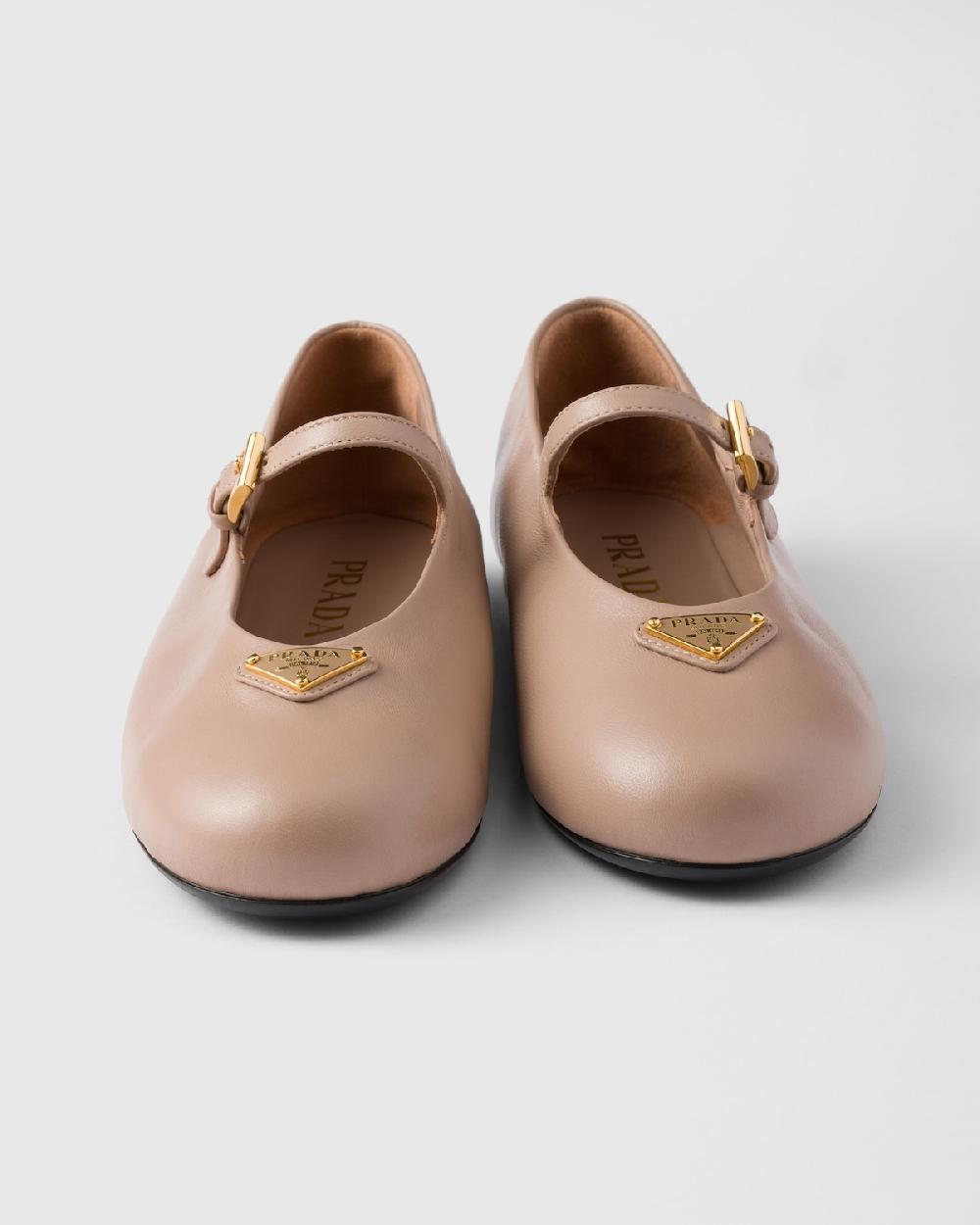 Prada Bailarinas De Piel De Napa