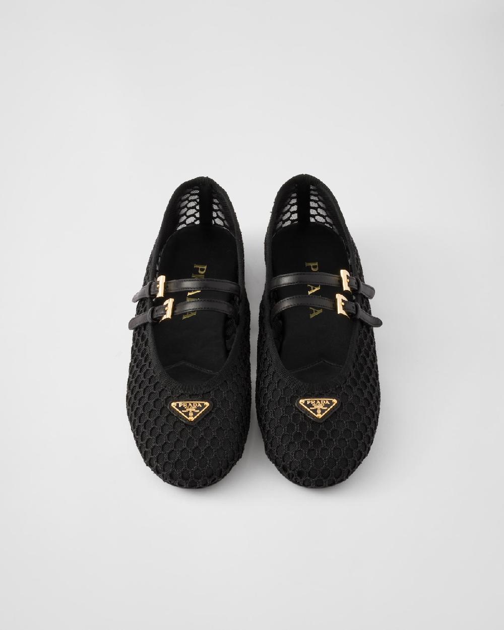 Prada Bailarinas De Tejido De Malla