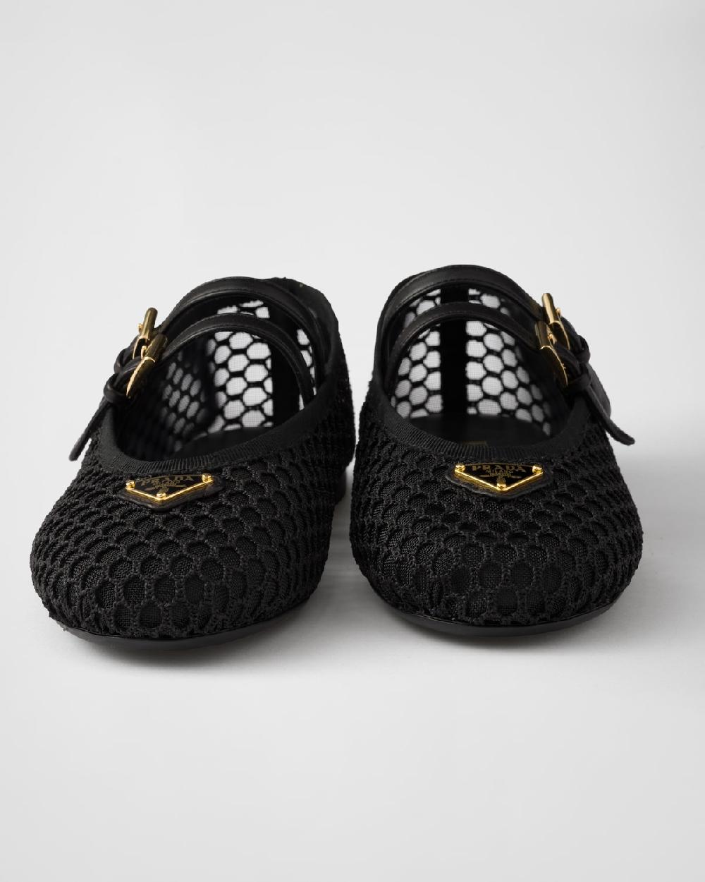 Prada Bailarinas De Tejido De Malla