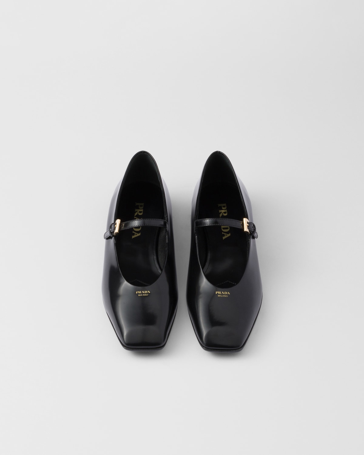 Prada Bailarinas Mary Jane De Piel Cepillada