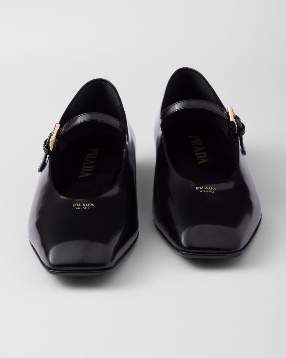 Prada Bailarinas Mary Jane De Piel Cepillada