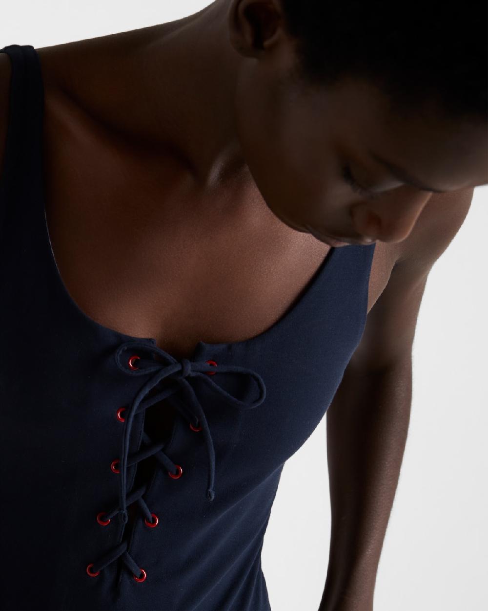 Prada Bañador De Una Pieza De Punto Elástico