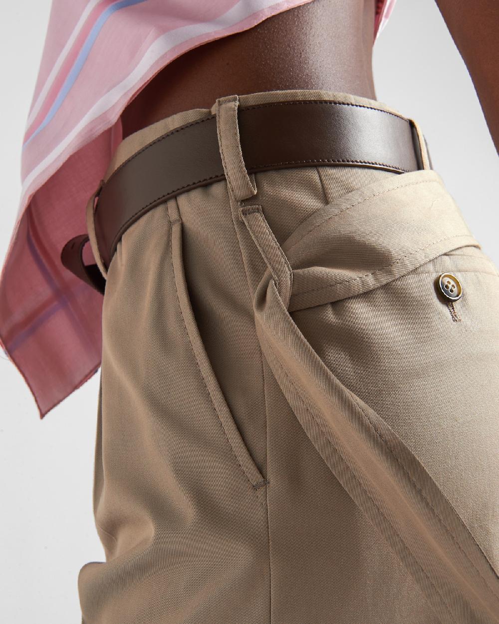 Prada Bermudas De Sarga De Algodón