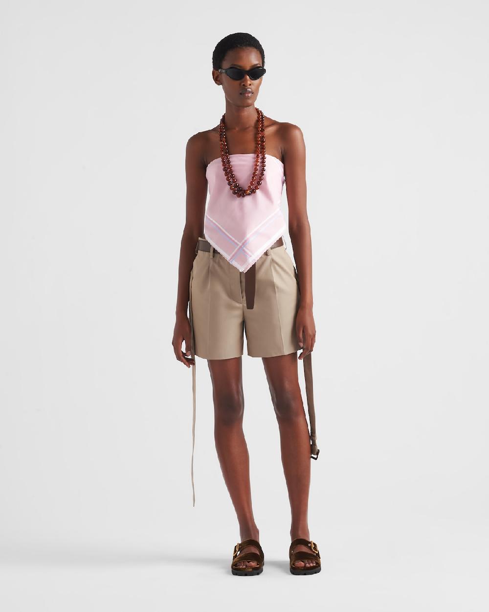 Prada Bermudas de sarga de algodón