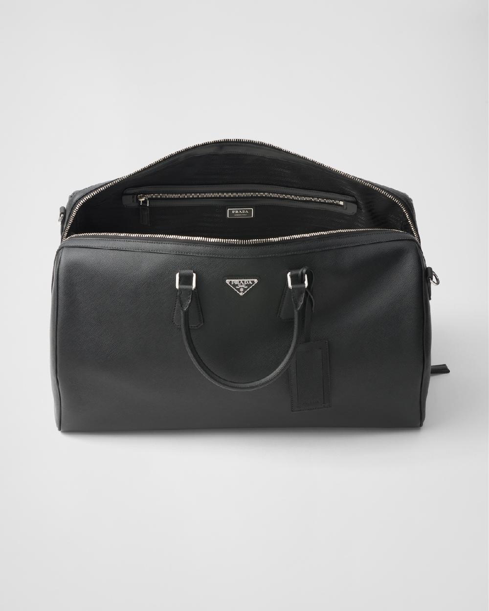 Prada Bolsa De Lona En Piel Saffiano