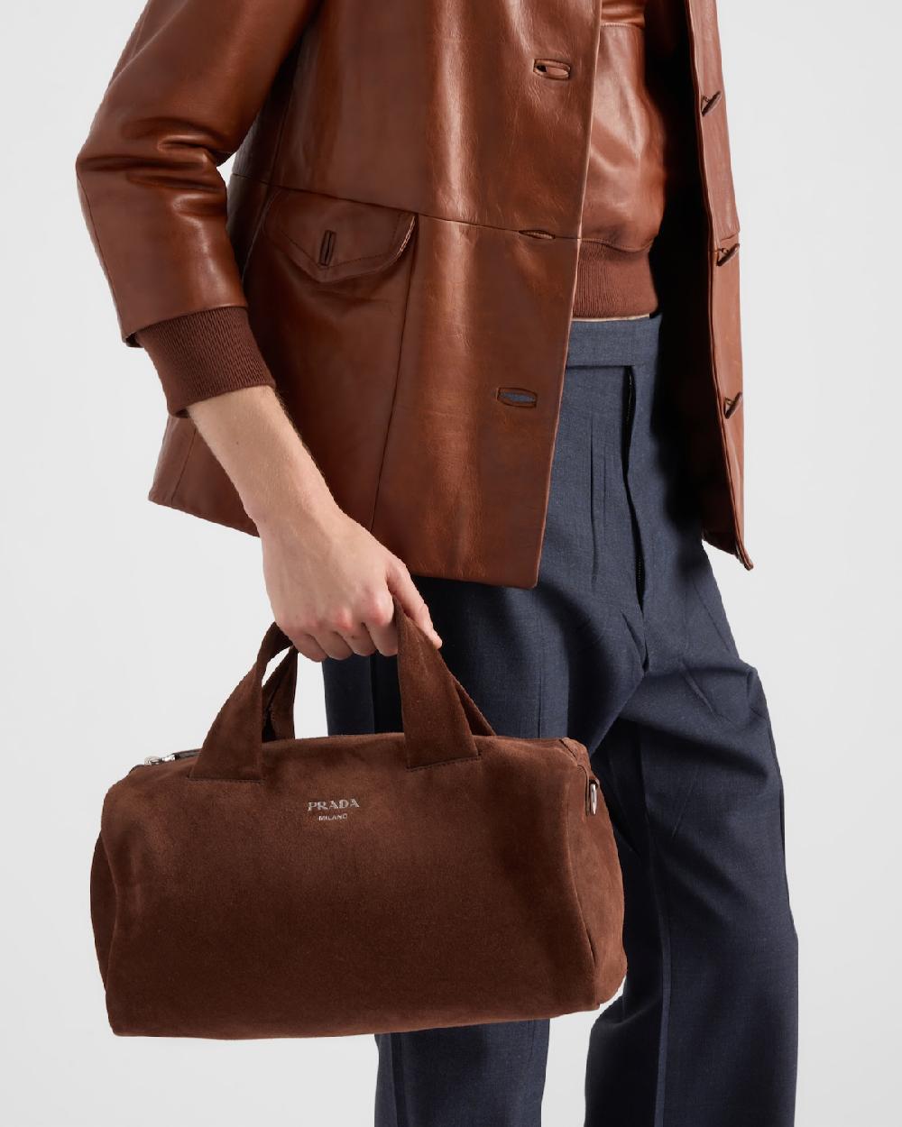 Prada Bolsa de viaje de ante