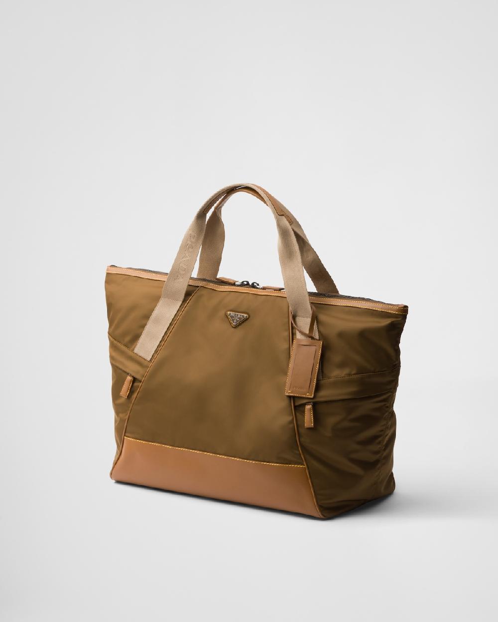 Prada Bolsa De Viaje De Re-Nylon Y Piel