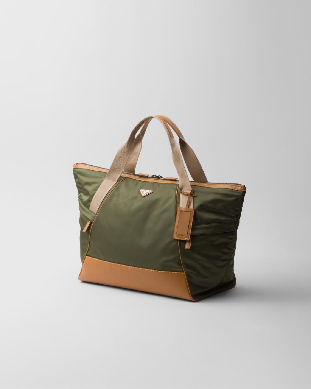 Prada Bolsa de viaje de Re-Nylon y piel