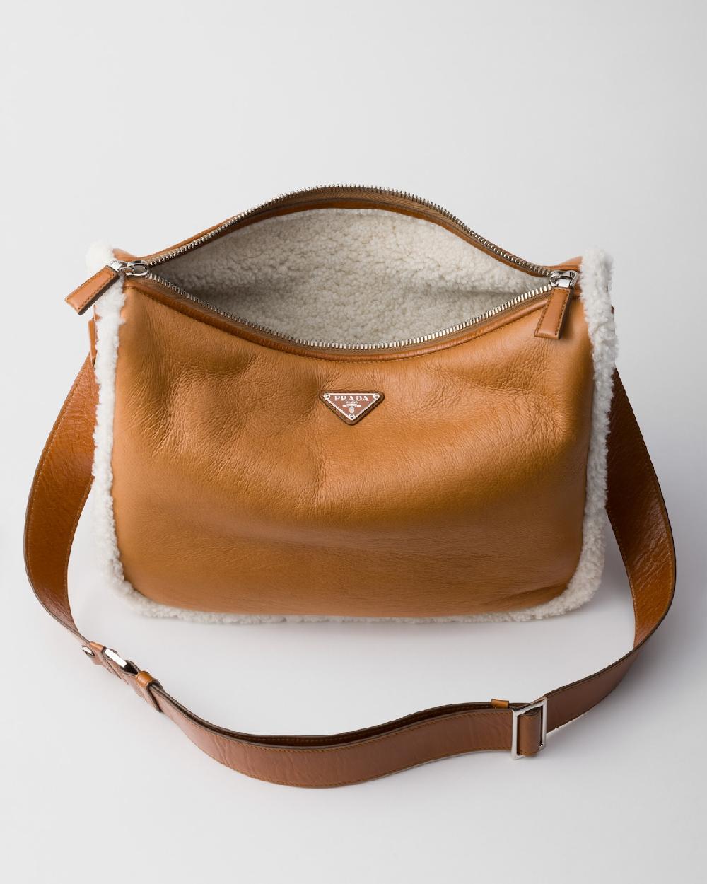 Prada Bolso Bandolera Con Borreguillo