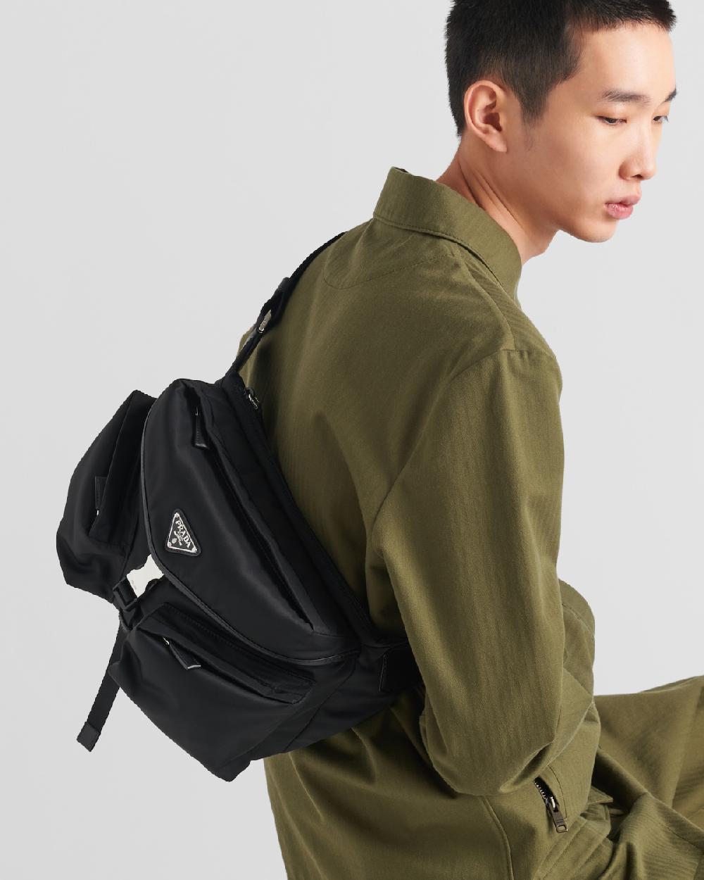 Prada Bolso bandolera de Re-Nylon y piel