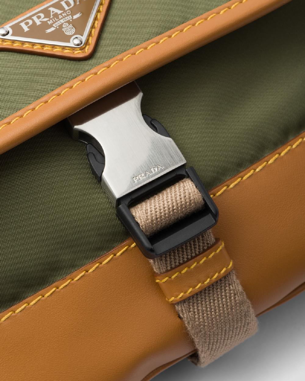 Prada Bolso Bandolera De Re-Nylon Y Piel