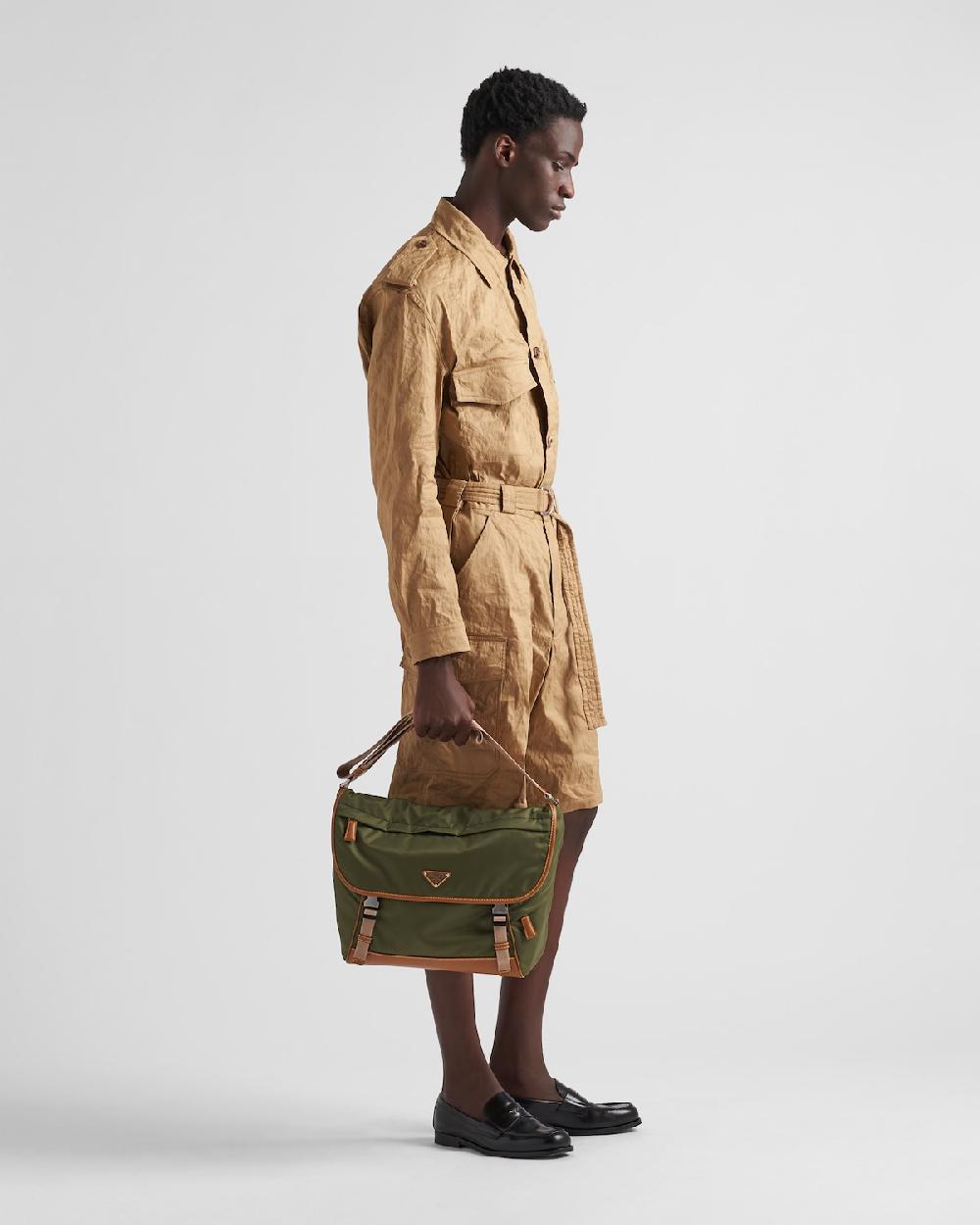 Prada Bolso bandolera de Re-Nylon y piel