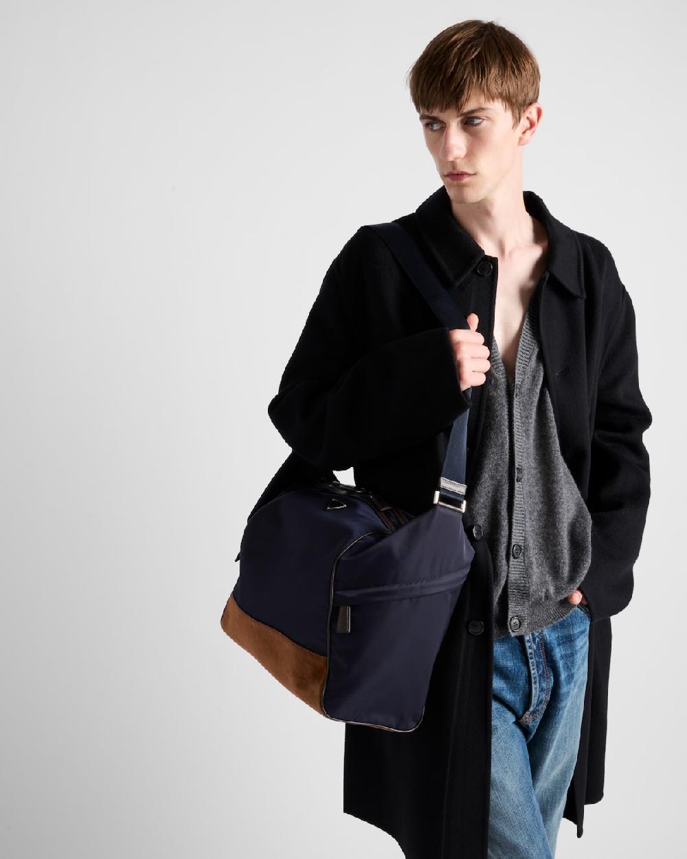 Prada Bolso bandolera de Re-Nylon y piel