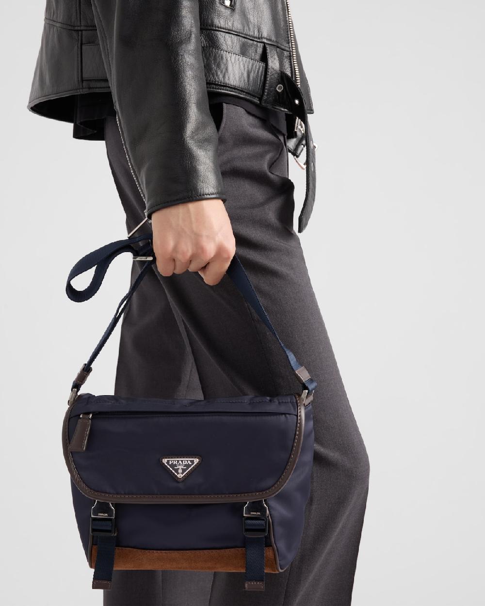 Prada Bolso bandolera de Re-Nylon y piel pequeño